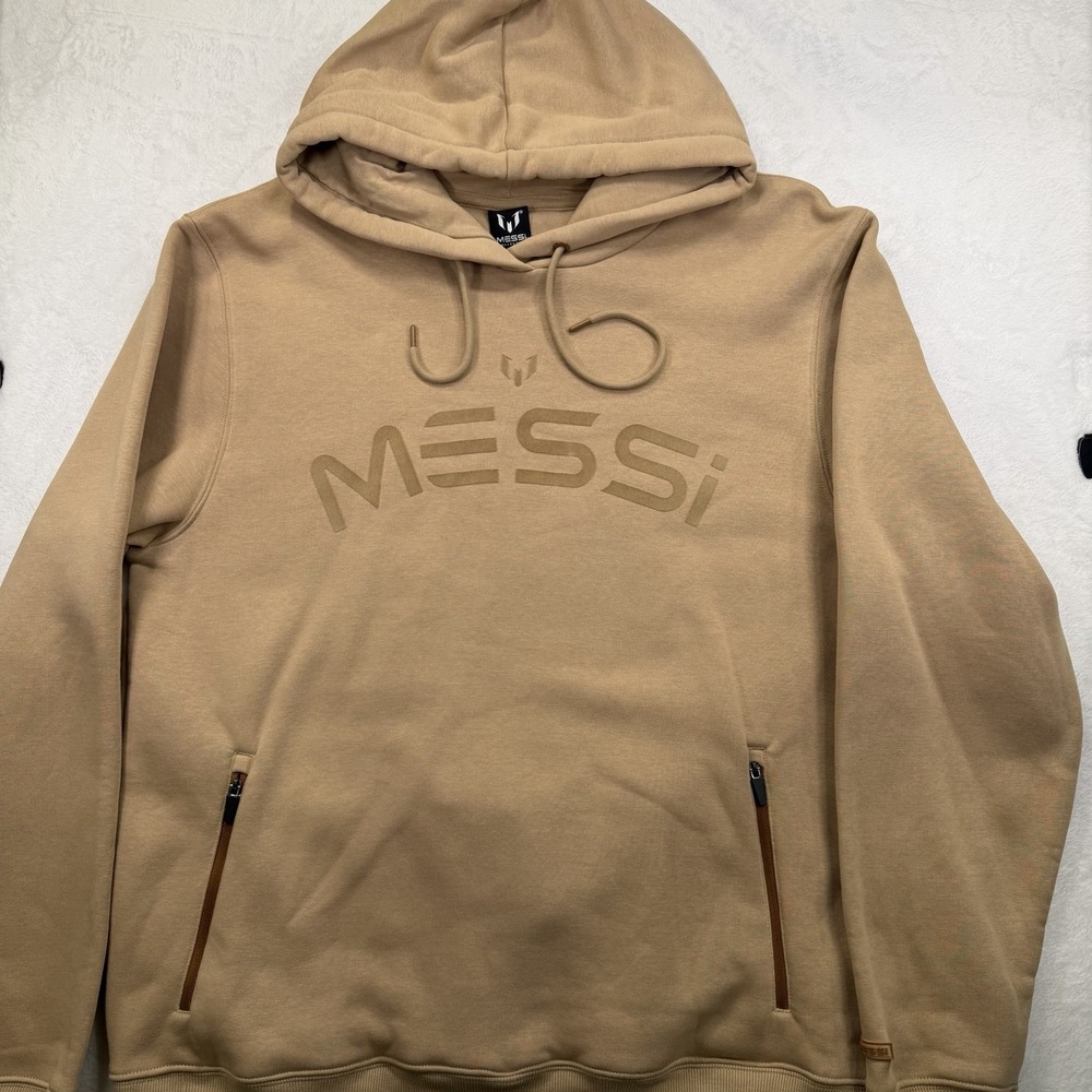MESSI Collection Mens Long Sleeve Fleece Active Hoodie Sz X-Large Beige
